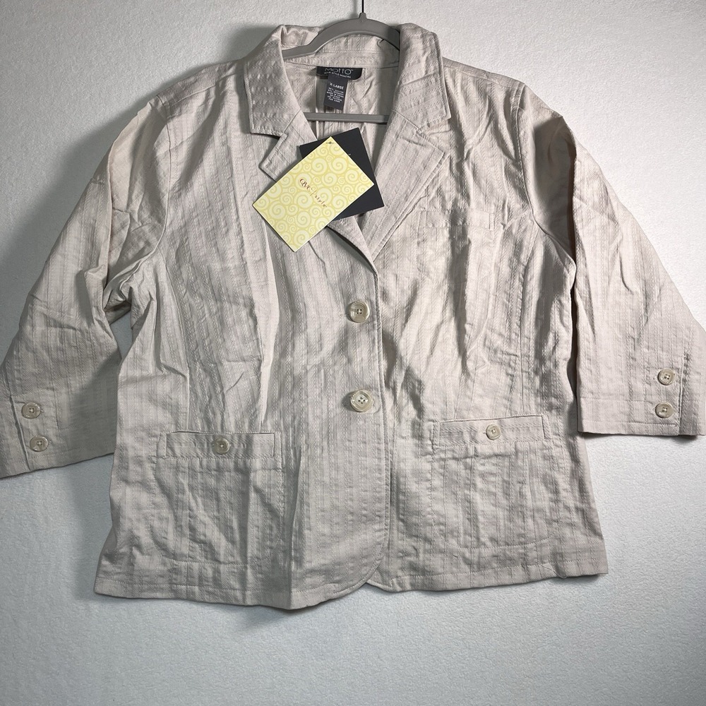NWT Motto Womens Button-Front Stretch XL  Blazer Jacket 3/4 Sleeve QVC